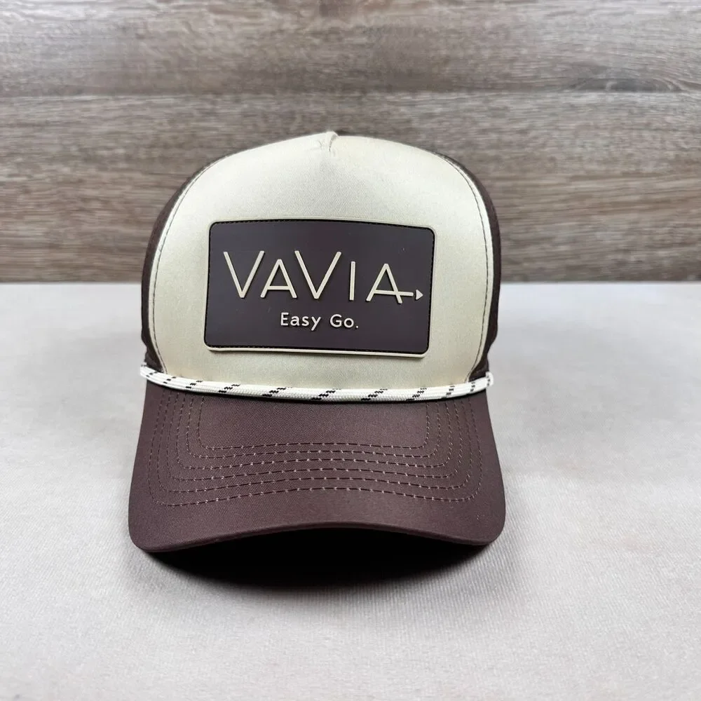 Vavia Easy Go Hat Viking Motorsports Brown Cream Rope Trucker Cap Snapback
